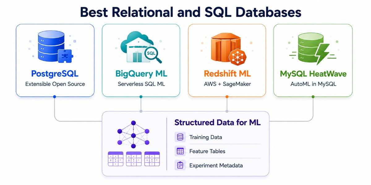 an image showing the best relational and SQl database for building machine learning and ai piplines